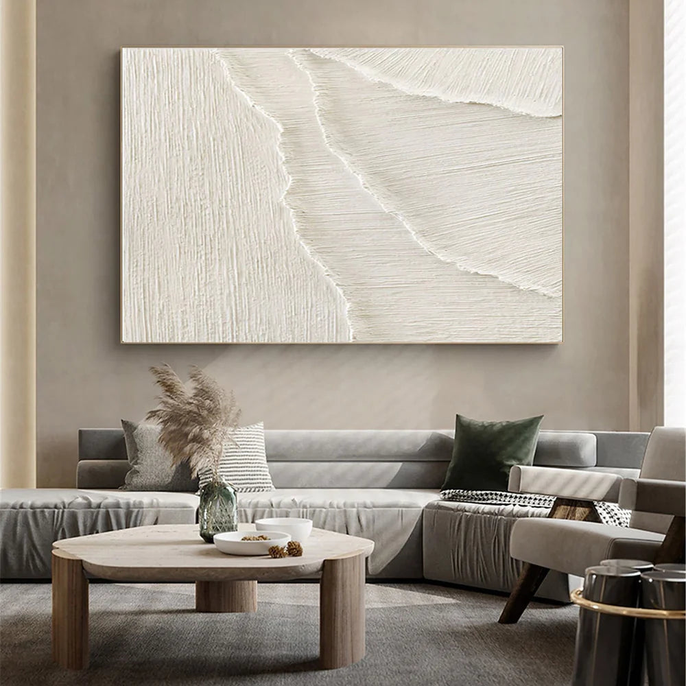 Beige Minimalist Textured Canvas Art #WM007