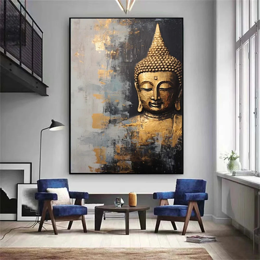 Abstract Buddha Portrait Textured Wall Art # LA008