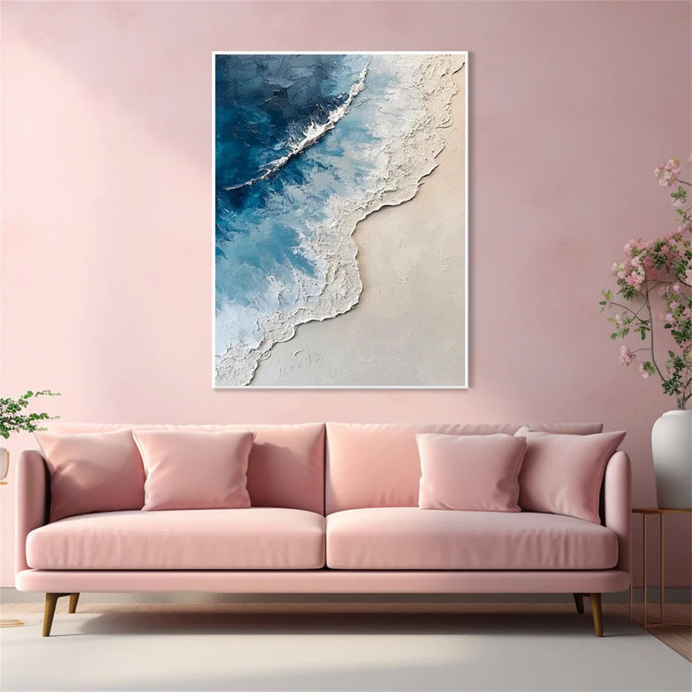 Abstract Ocean And Sky Textured Canvas Art # OC011