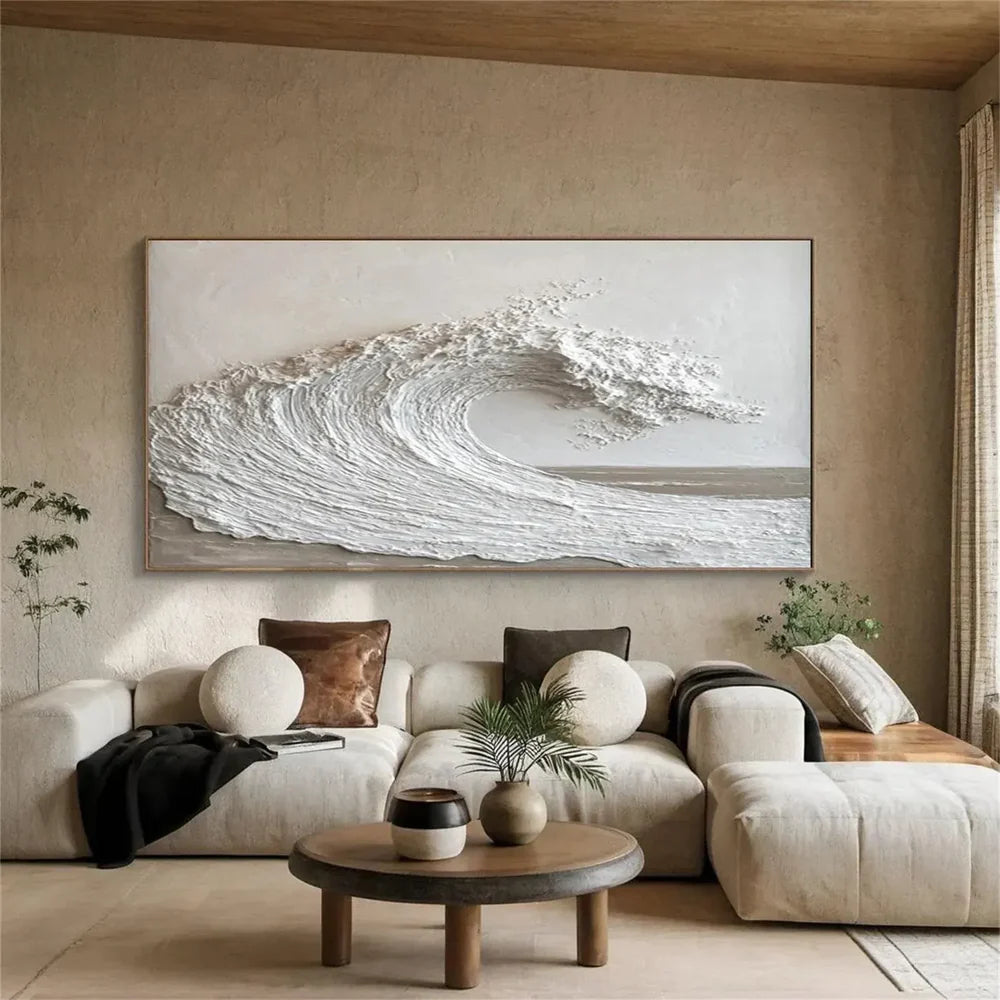 Minimalist Ocean And Sky Textured Canvas Art #OC027