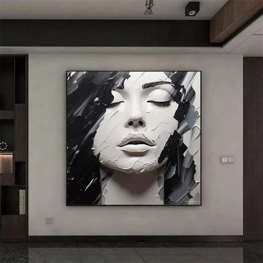 Abstract Portrait Textured Wall Art # LA005