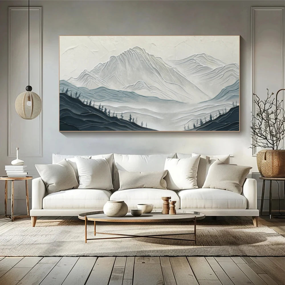 Abstract Mountain Textured Canvas Art #BT036