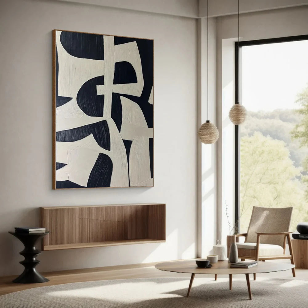 Black and White Minimalist Canvas Art #WZ055