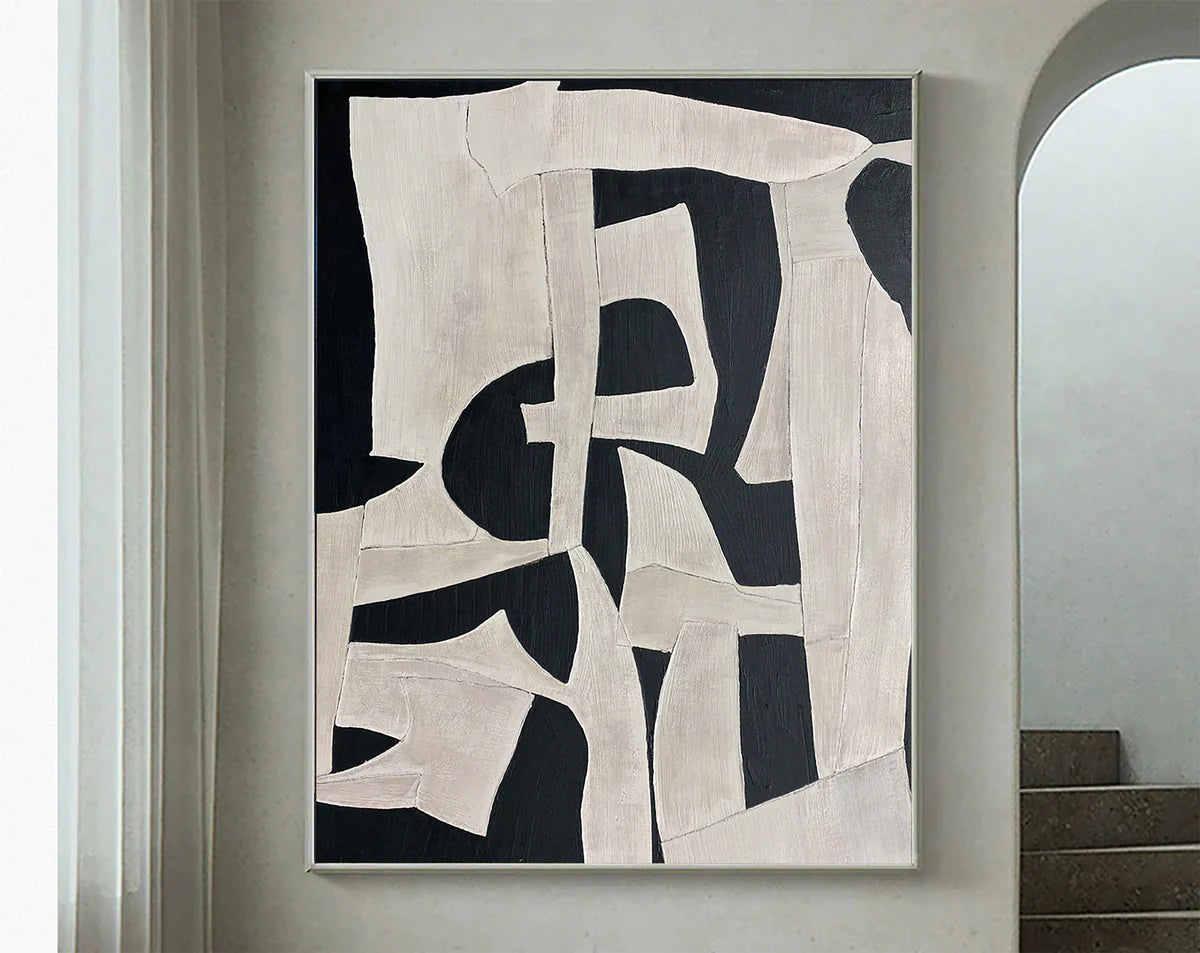 Black & Beige Wabi Sabi Textured Wall Art #VS023