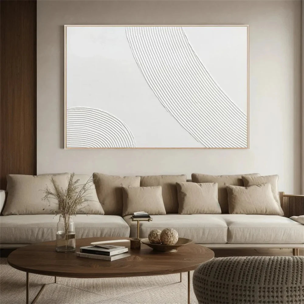 White Minimalist Textured Wall Art #WM061