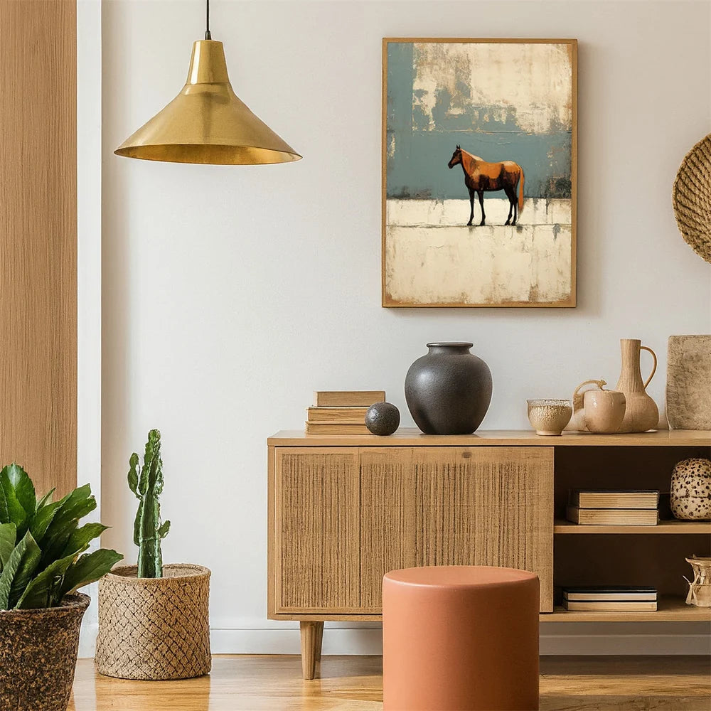 Abstract Animal Horse Canvas Art #DW030