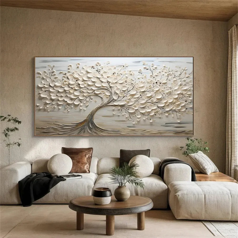 Abstract Flower And Tree Textured Canvas Art #MF029