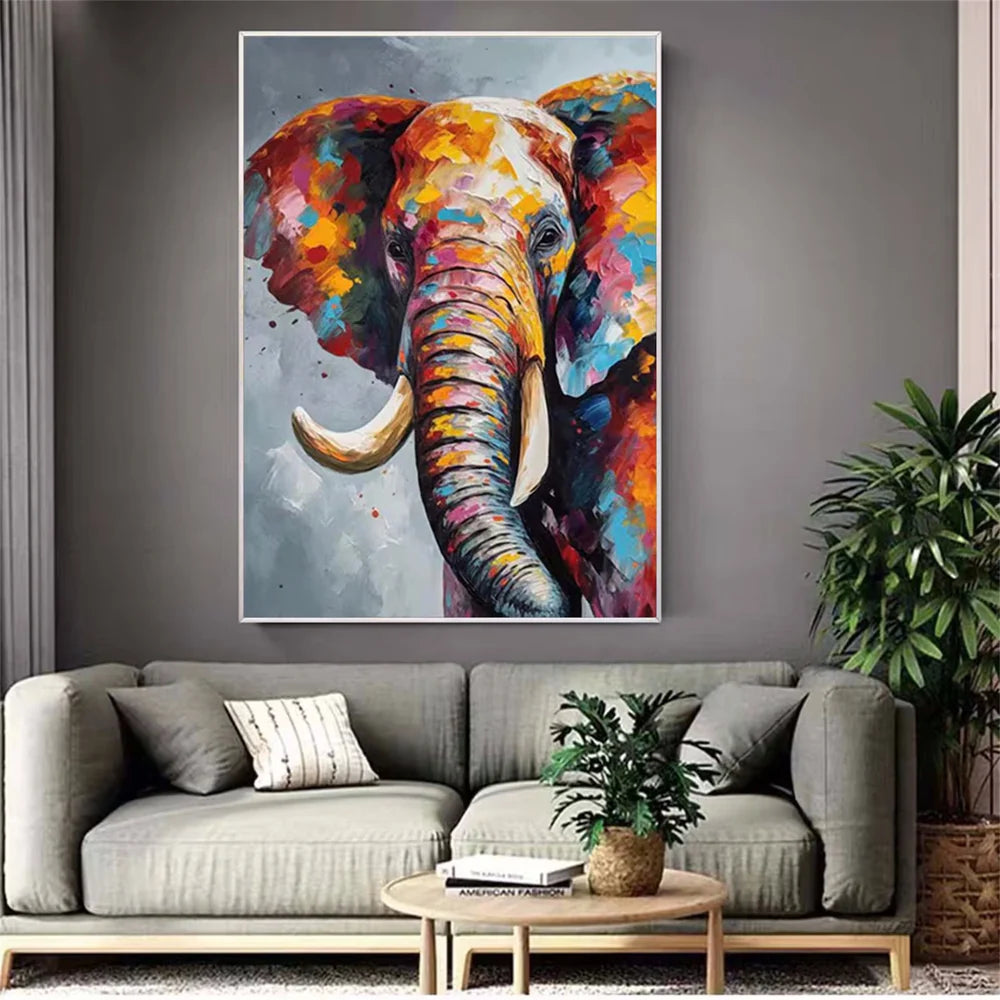 Colorful Abstract Animal Canvas Art #DW034
