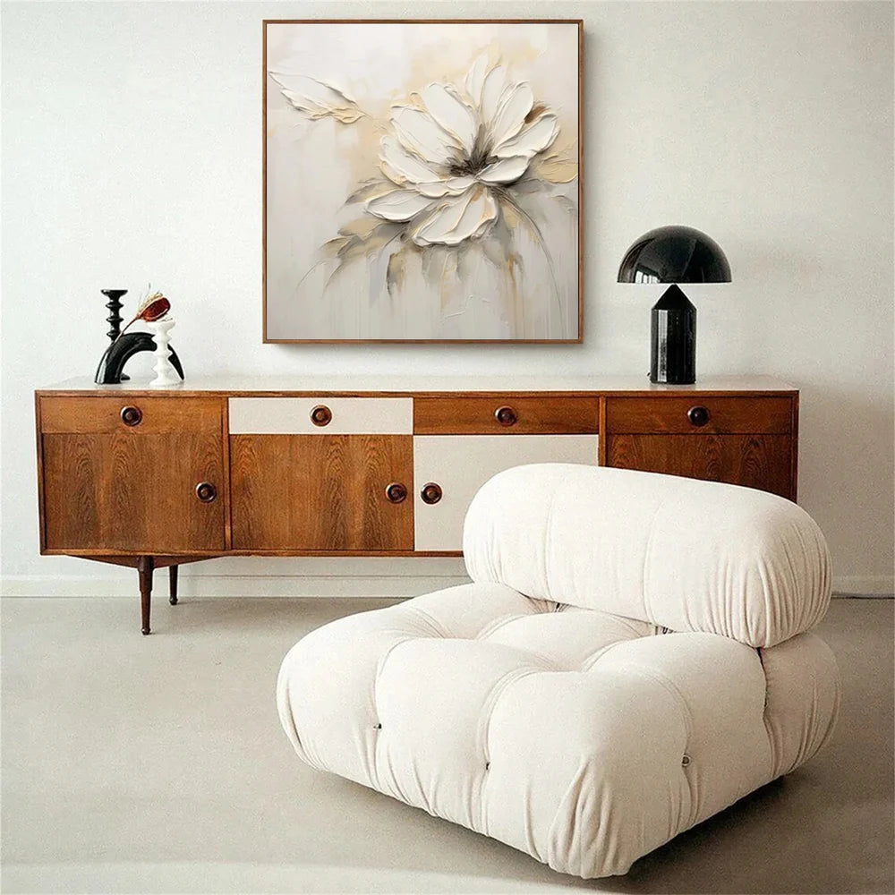 Minimalist Flower And Tree Textured Canvas Art #MF068
