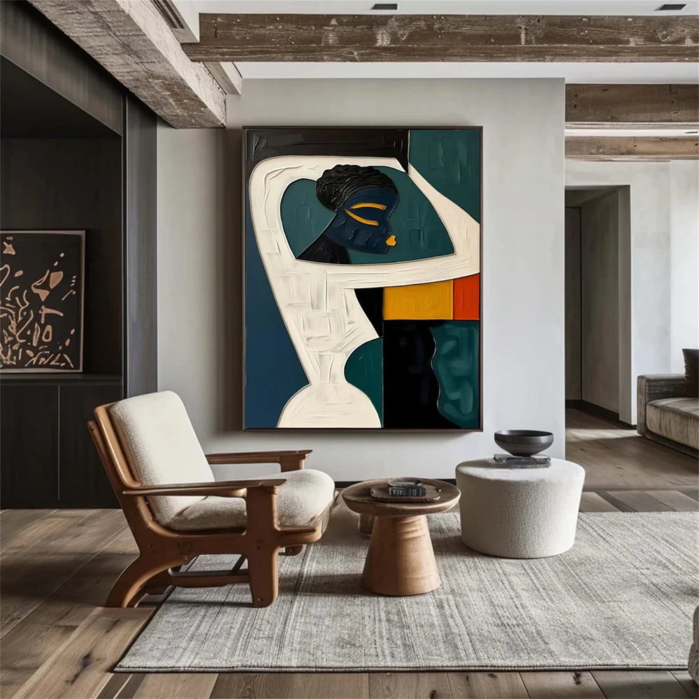 Abstract Portrait Textured Wall Art # LA001