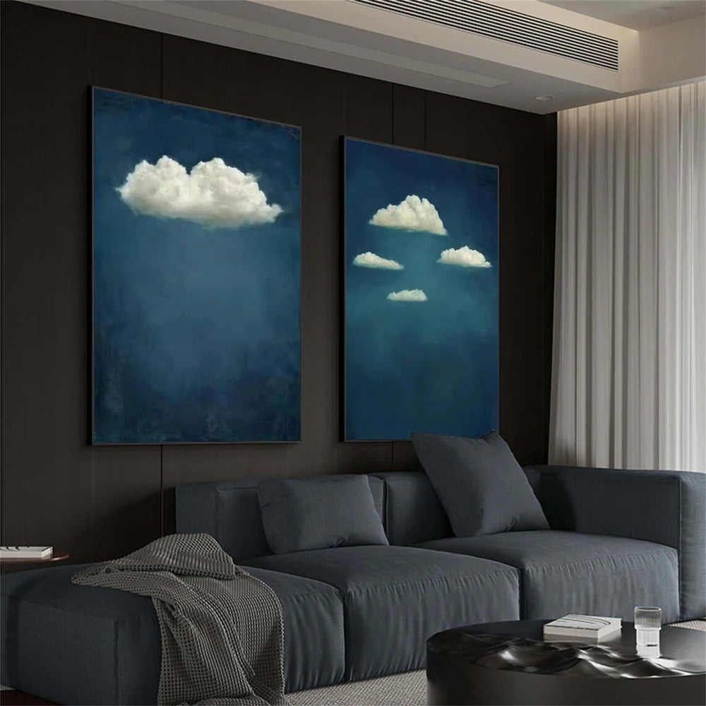 Abstract Ocean And Sky Set of 2 Canvas Art #OC066