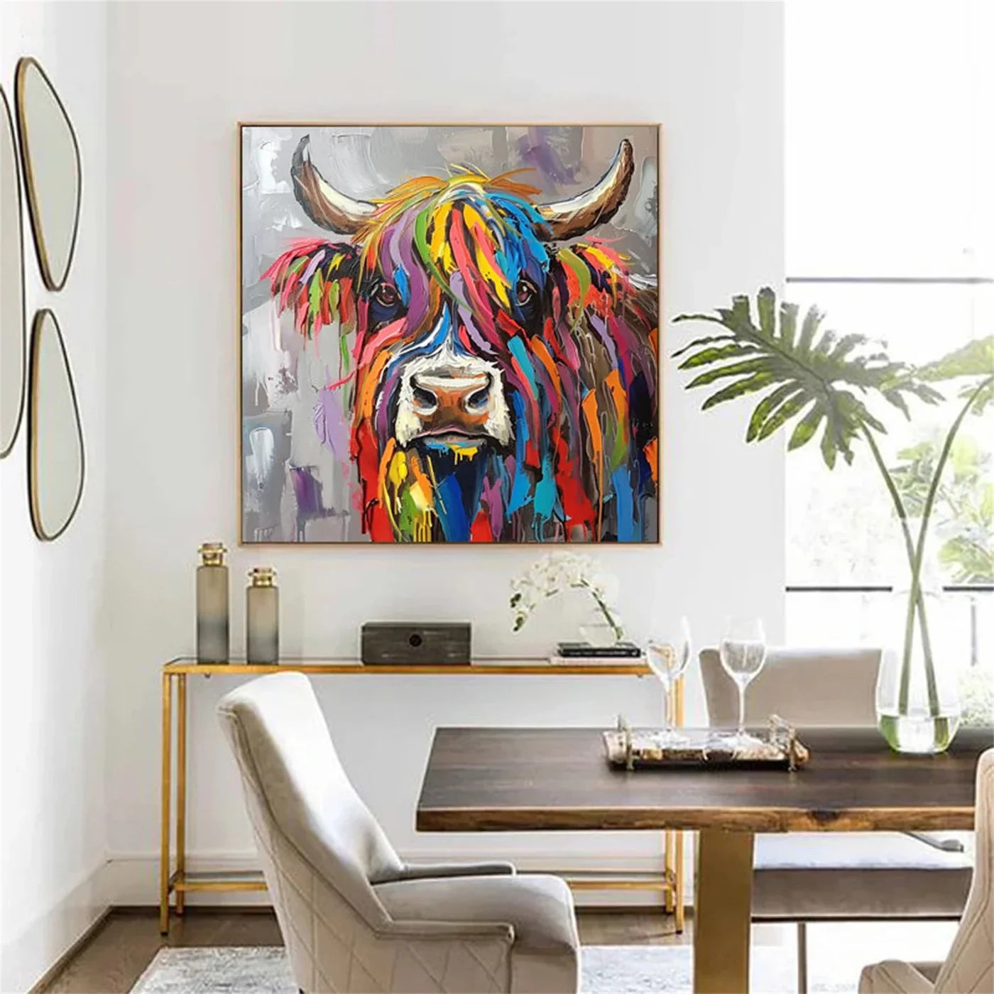 Colorful Abstract Animal Canvas Art #DW036