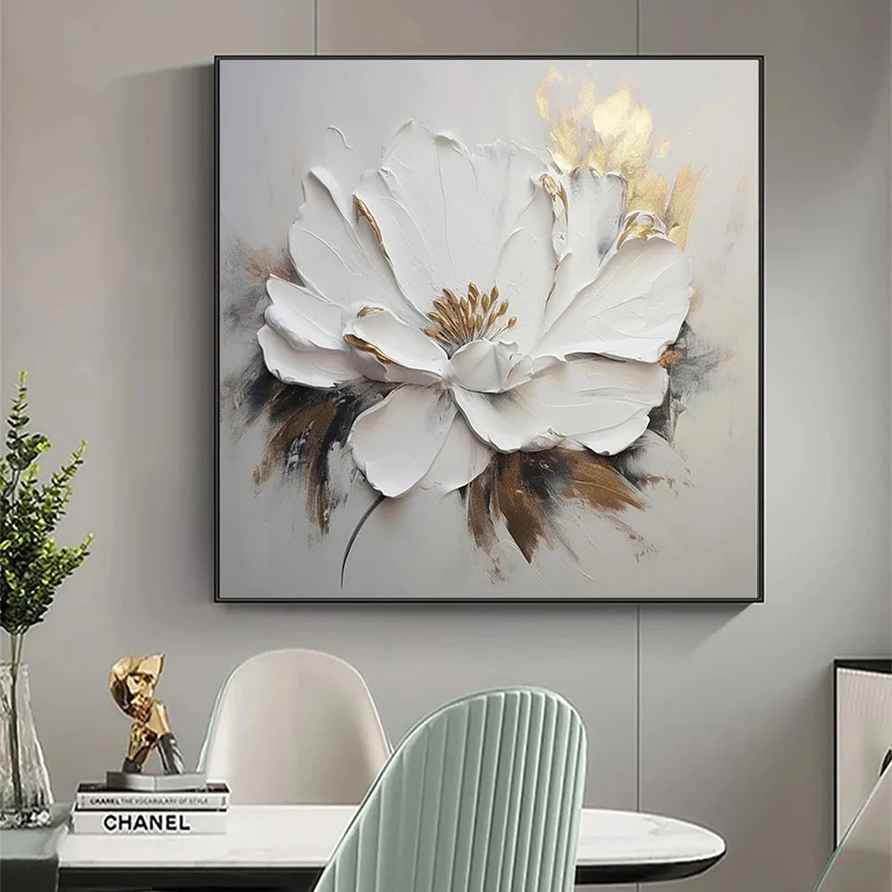 Minimalist Flower And Tree Textured Canvas Art #MF018