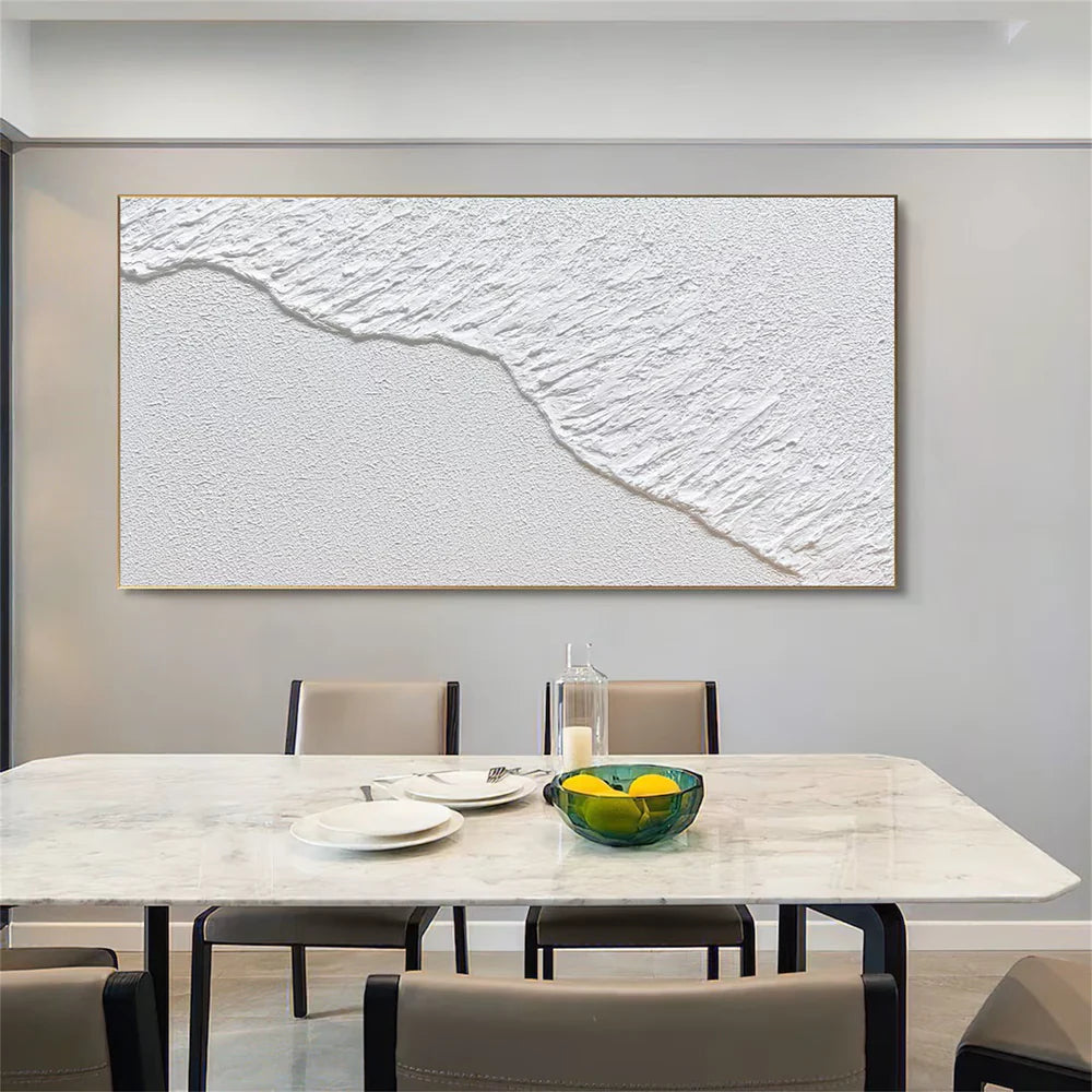 White Minimalist Textured Wall Art #WM019