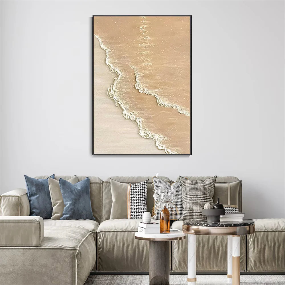 Abstract Ocean And Sky Textured Canvas Art #OC040