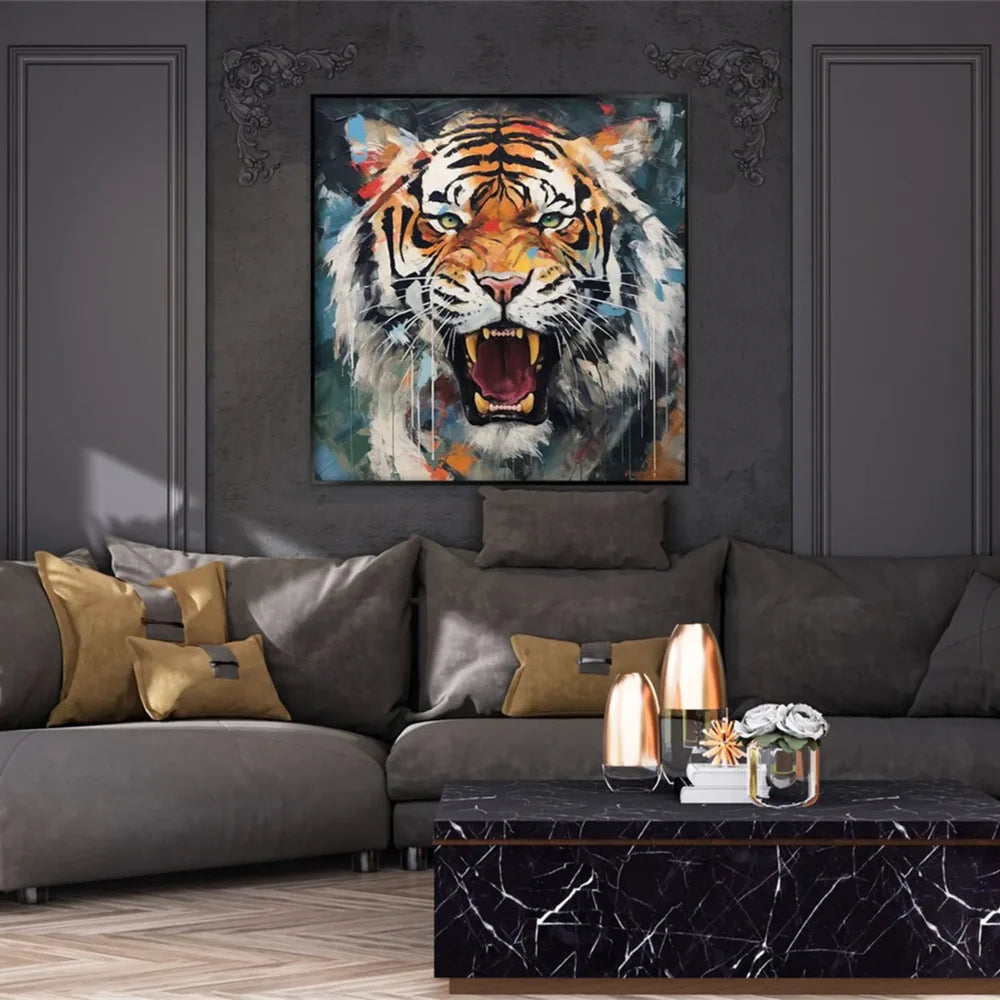 Colorful Abstract Animal Canvas Art #DW073