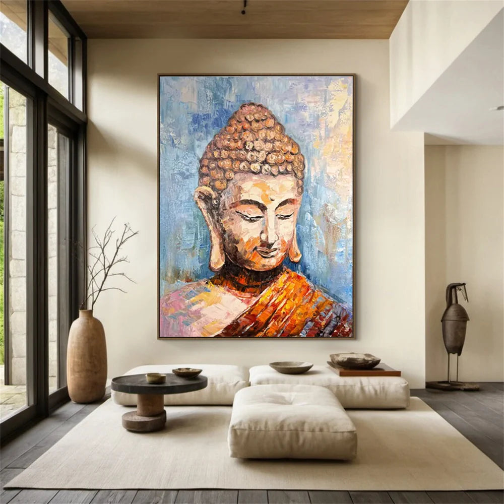 Abstract Buddha Portrait Textured Wall Art # LA006
