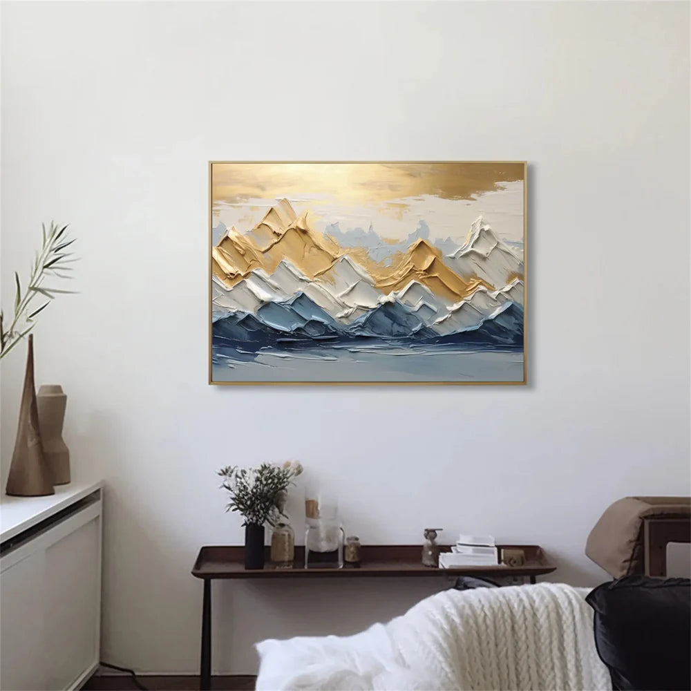 Minimalist Mountain Textured Canvas Art #BT025