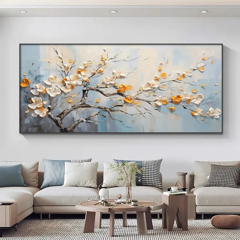 Abstract Flower And Tree Textured Canvas Art #MF010