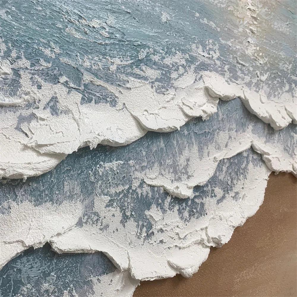 Abstract Ocean And Sky Textured Canvas Art # OC032