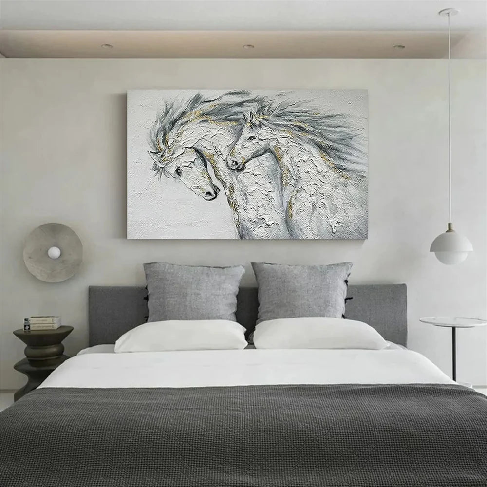 Abstract Animal Horse Textured Canvas Art #DW044