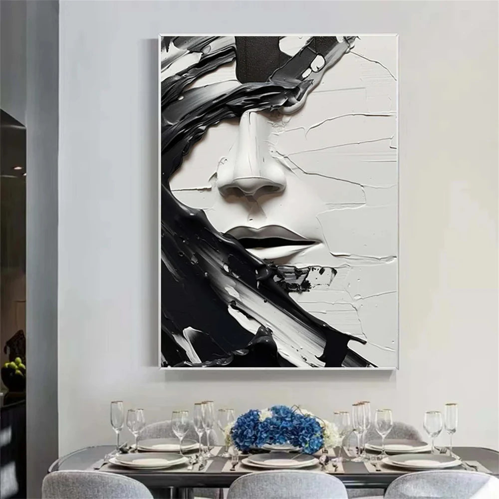 Abstract Portrait Textured Wall Art # LA004