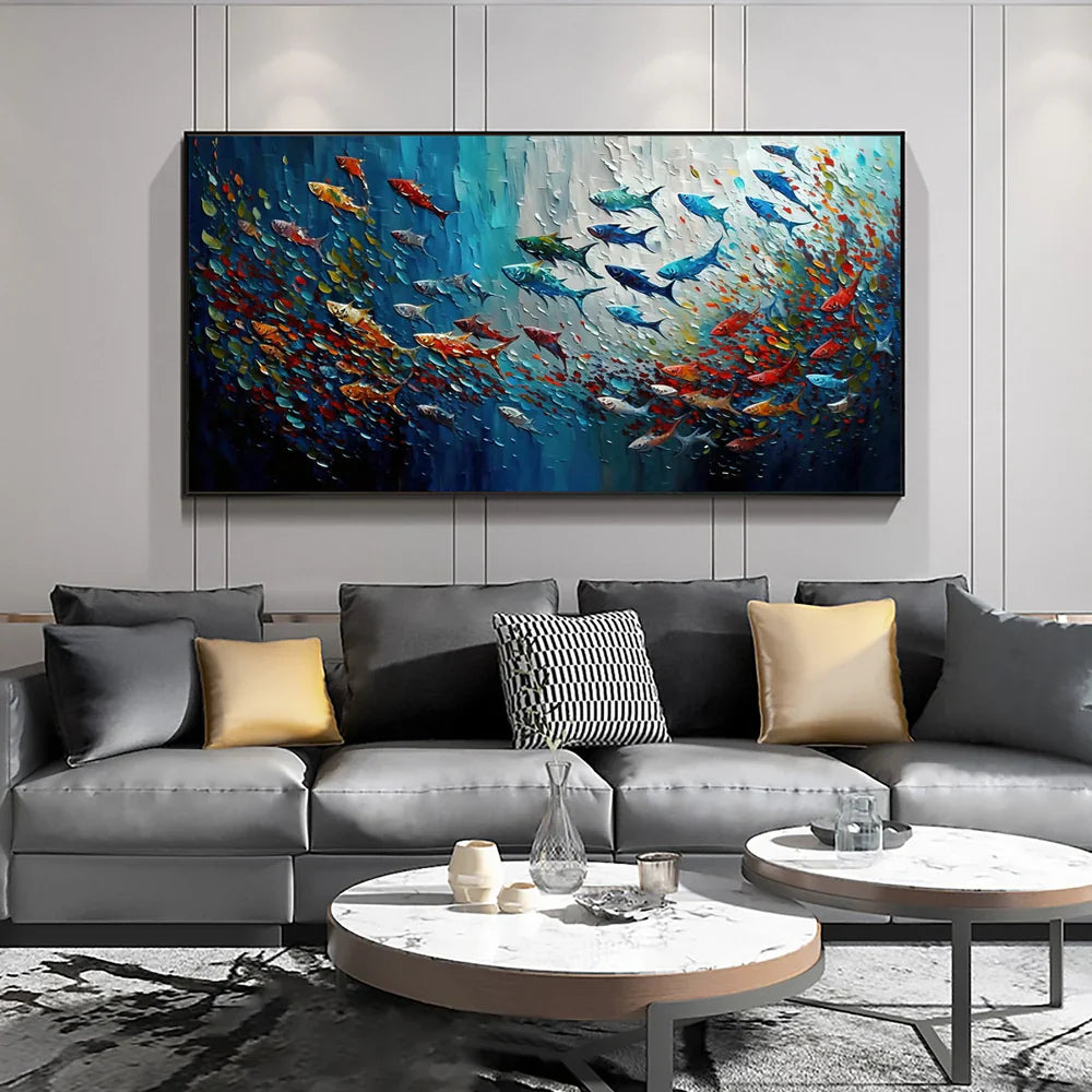 Colorful Abstract Textured Animal Canvas Art #DW029