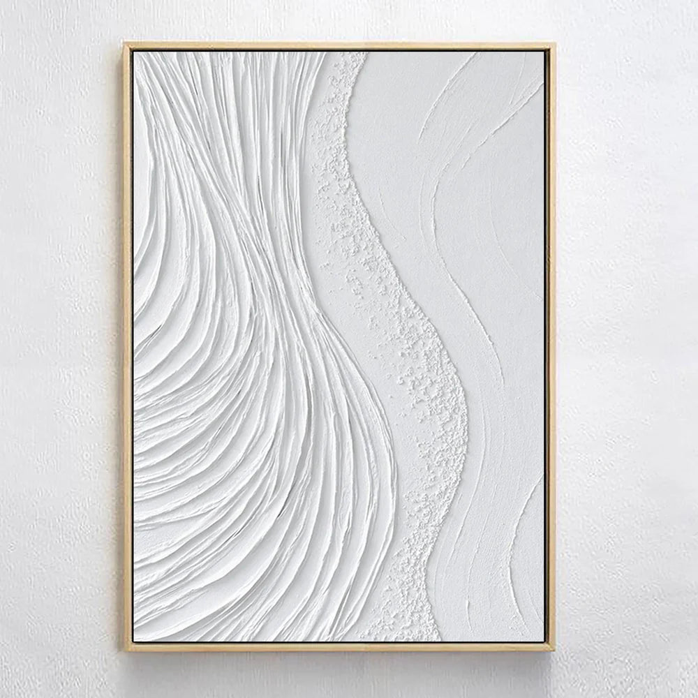 White Minimalist Textured Wall Art #WM005