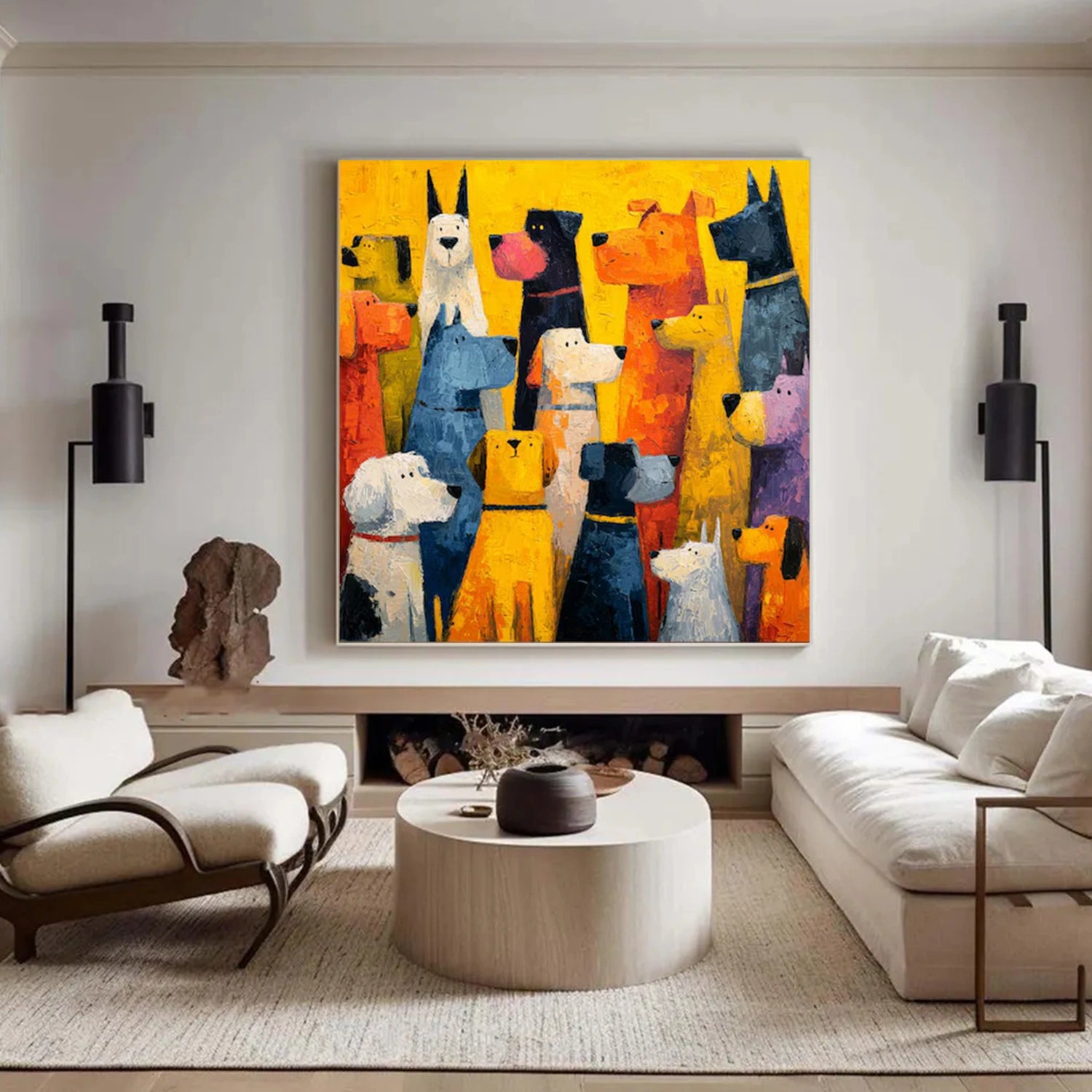 Abstract Animal Dog Canvas Art #DW099