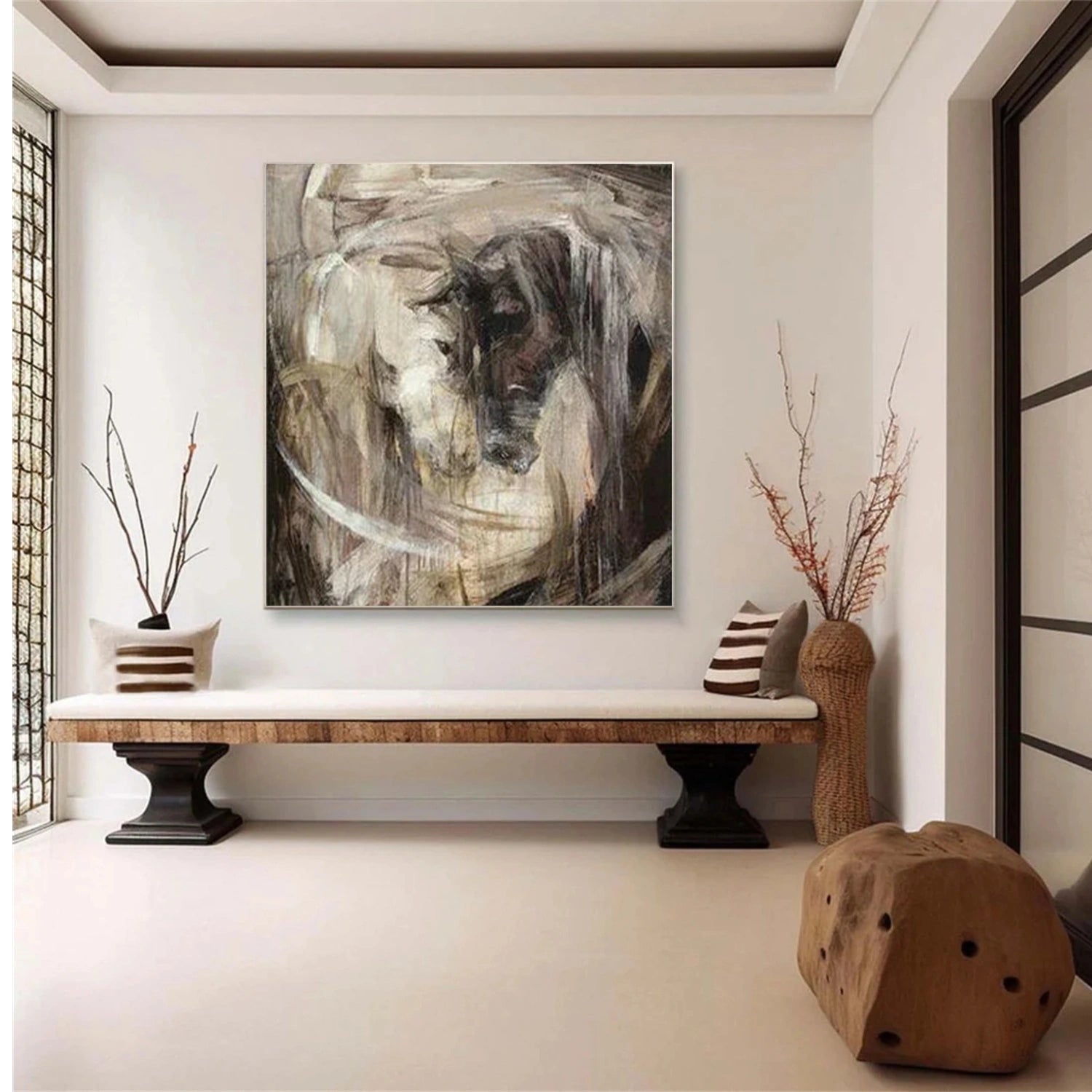 Abstract Animal Horse Canvas Art #DW097