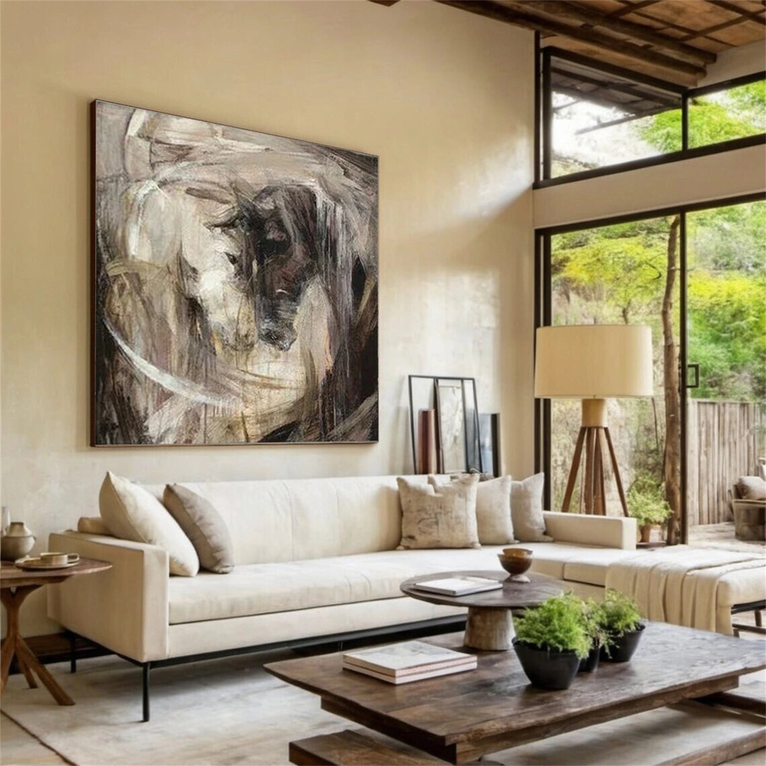 Abstract Animal Horse Canvas Art #DW097