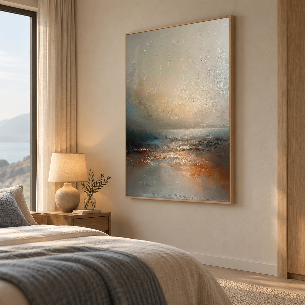 Abstract Ocean And Sky Canvas Art #OC236
