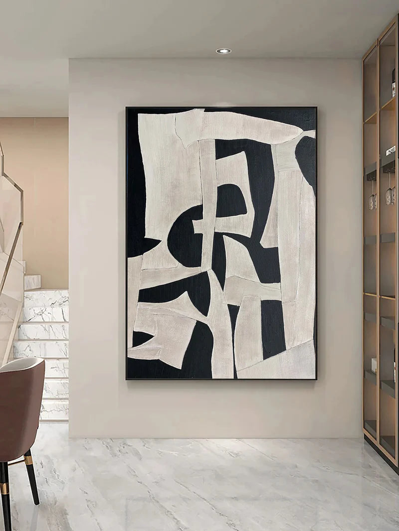 Black & Beige Wabi Sabi Textured Wall Art #VS023
