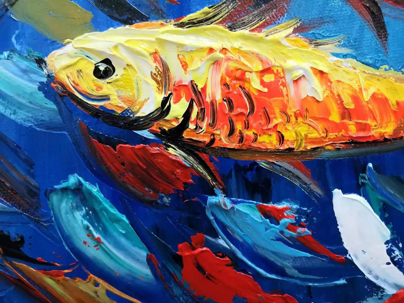 Colorful Abstract Textured Animal Canvas Art #DW029