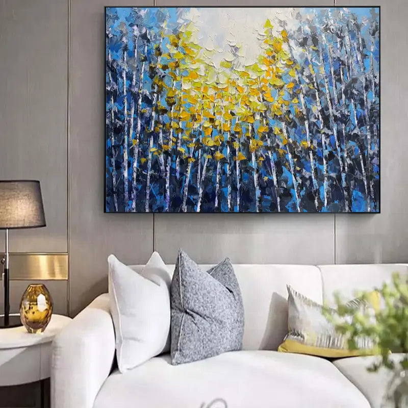Colorful Abstract Flower And Tree Textured Canvas Art #MF046