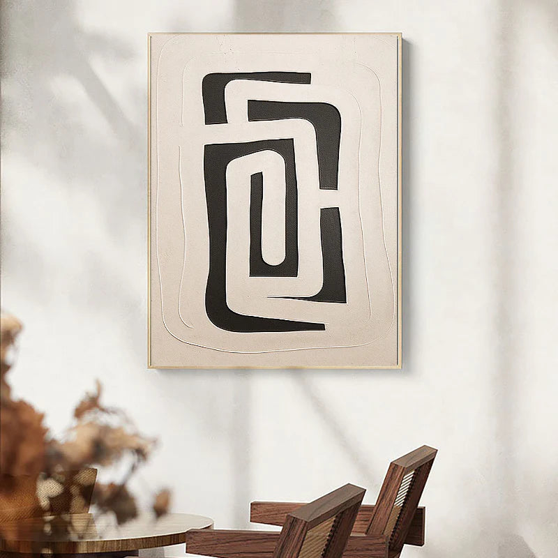 Black & Beige Wabi Sabi Textured Wall Art #VS022