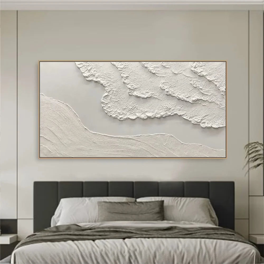 White Minimalist Textured Wall Art #WM020