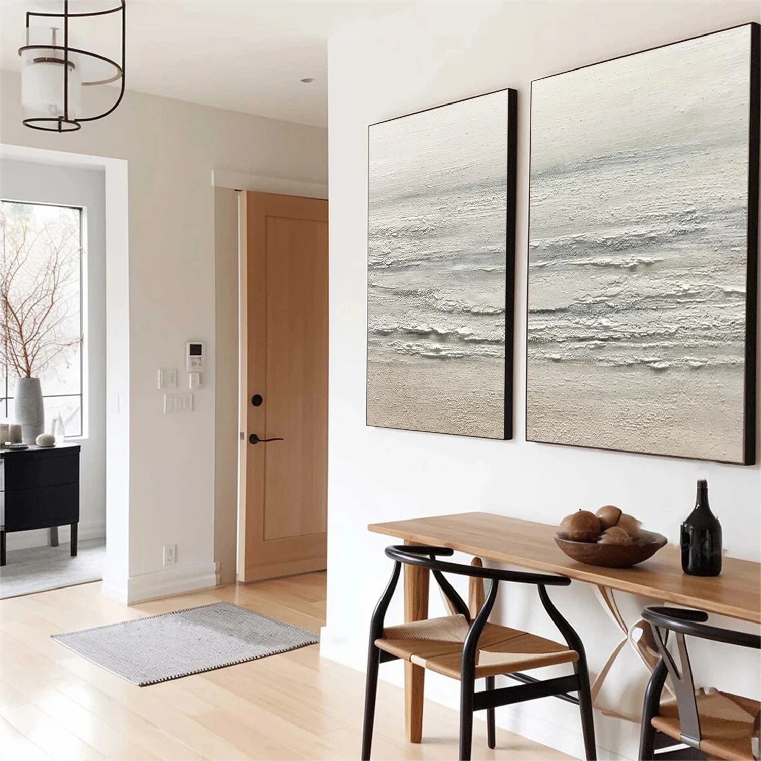 Abstract Ocean And Sky Textured Canvas Art Set of 2 #OC110