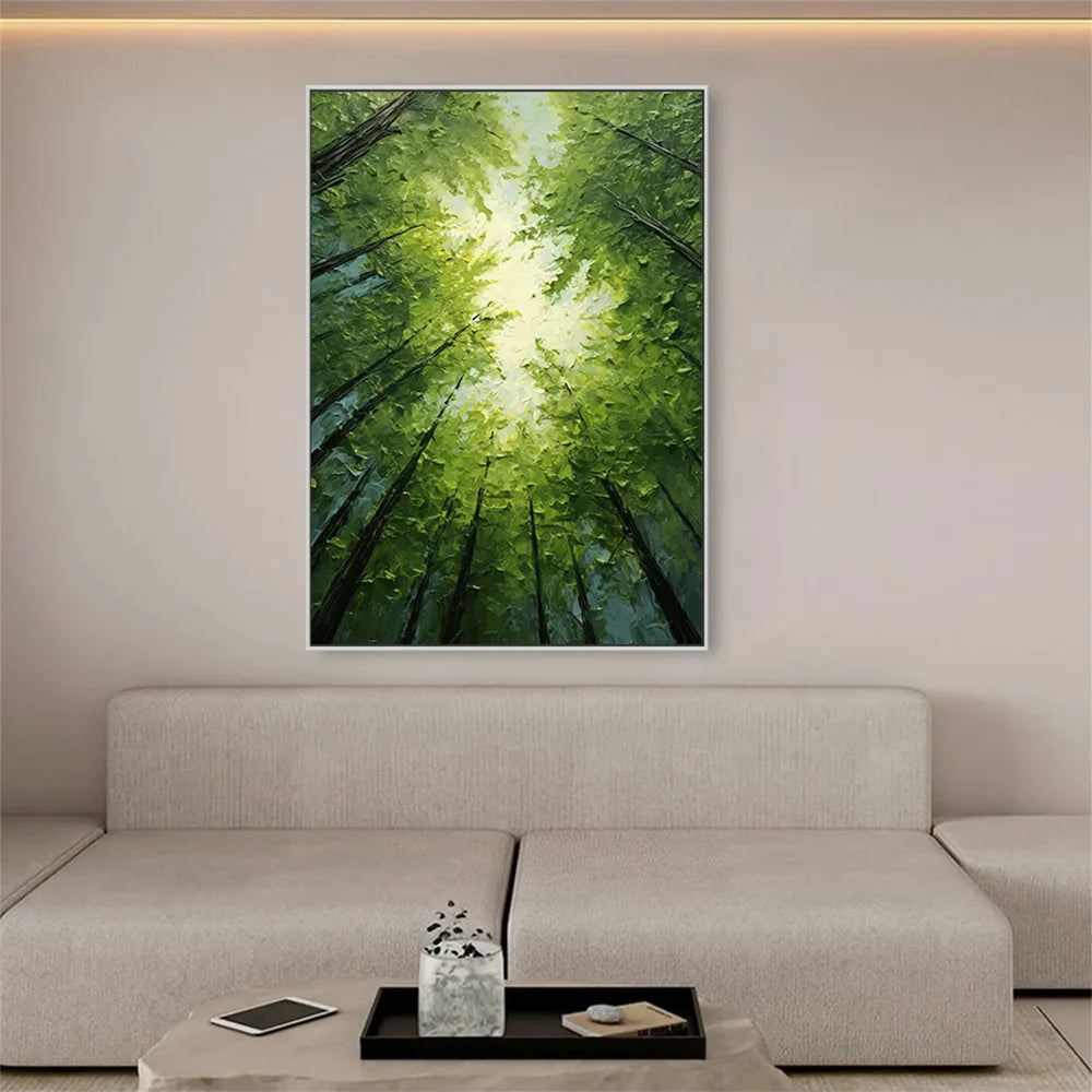 Green Abstract Flower And Tree Canvas Art #MF066
