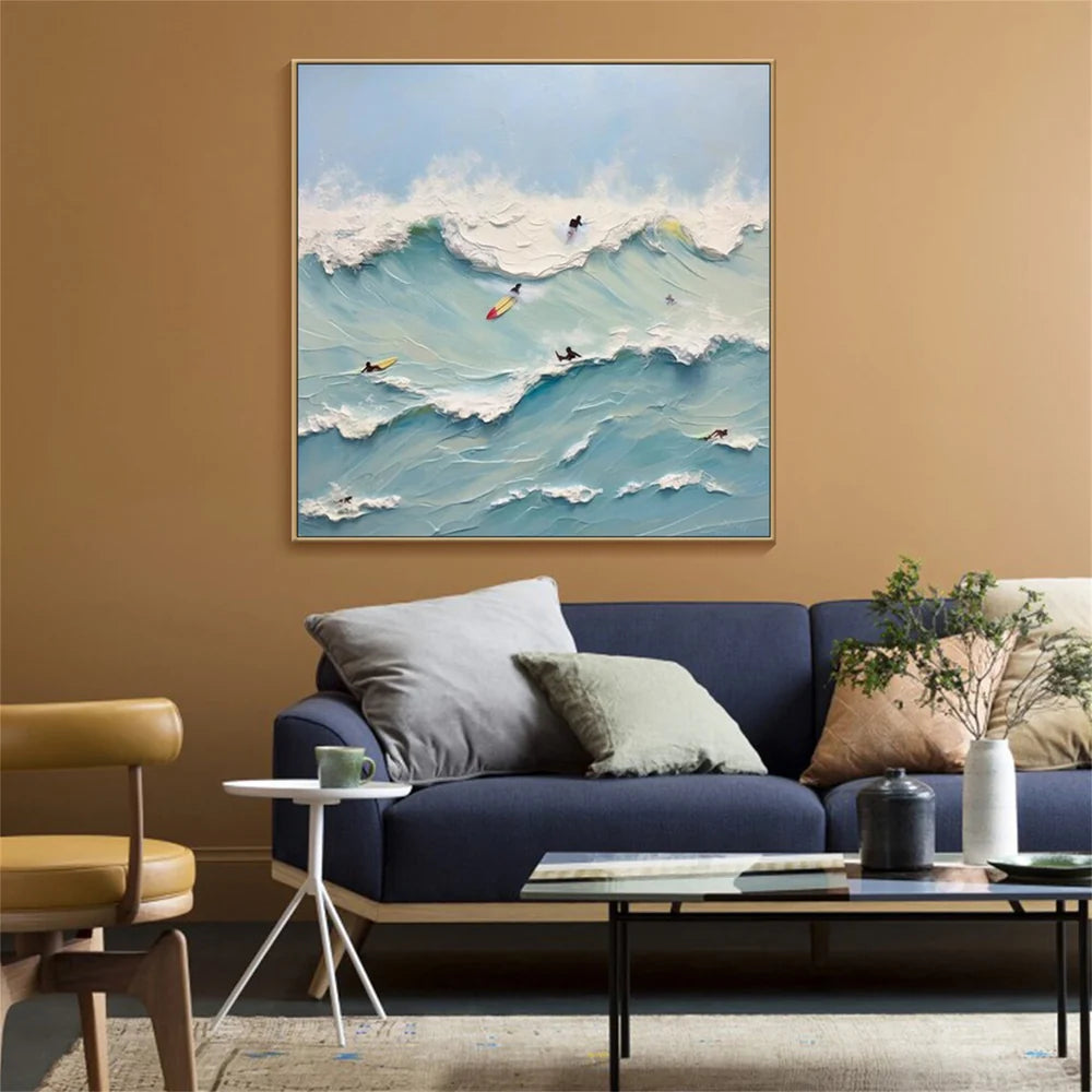 Surfing Sport Textured Canvas Painting #PB030