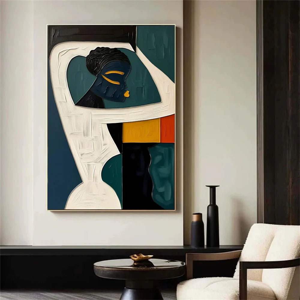 Abstract Portrait Textured Wall Art # LA001