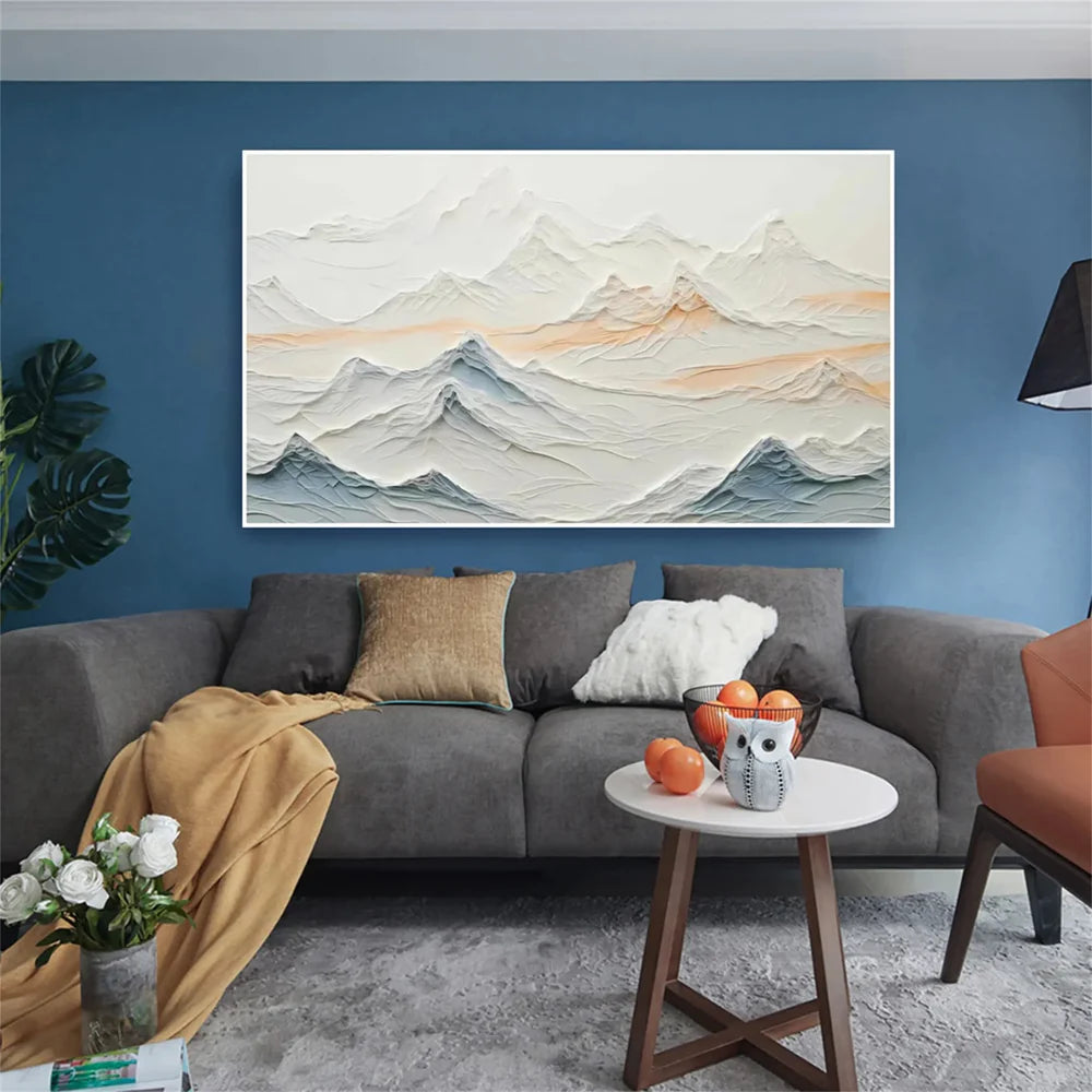 Minimalist Mountain Textured Canvas Art #BT029