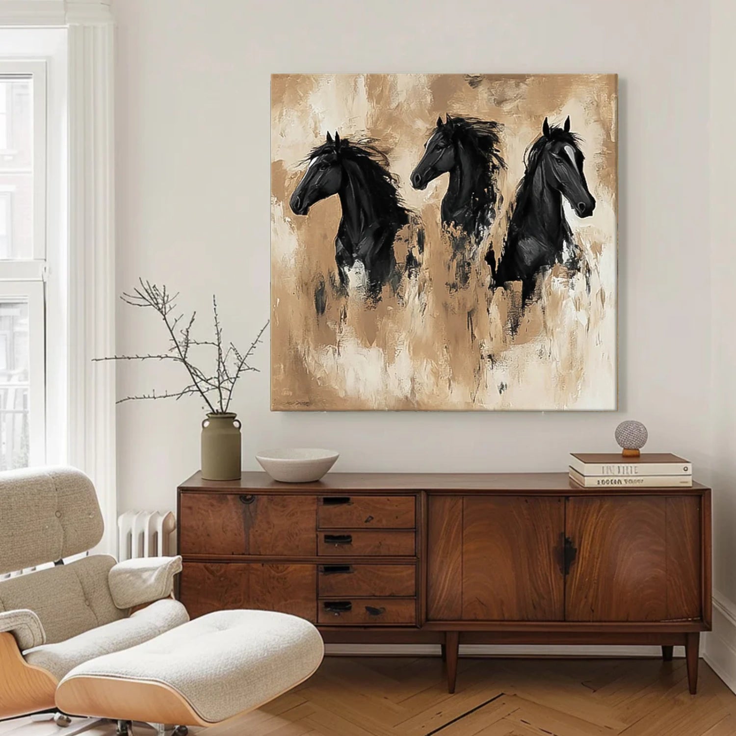 Abstract Animal Horse Canvas Art #DW096