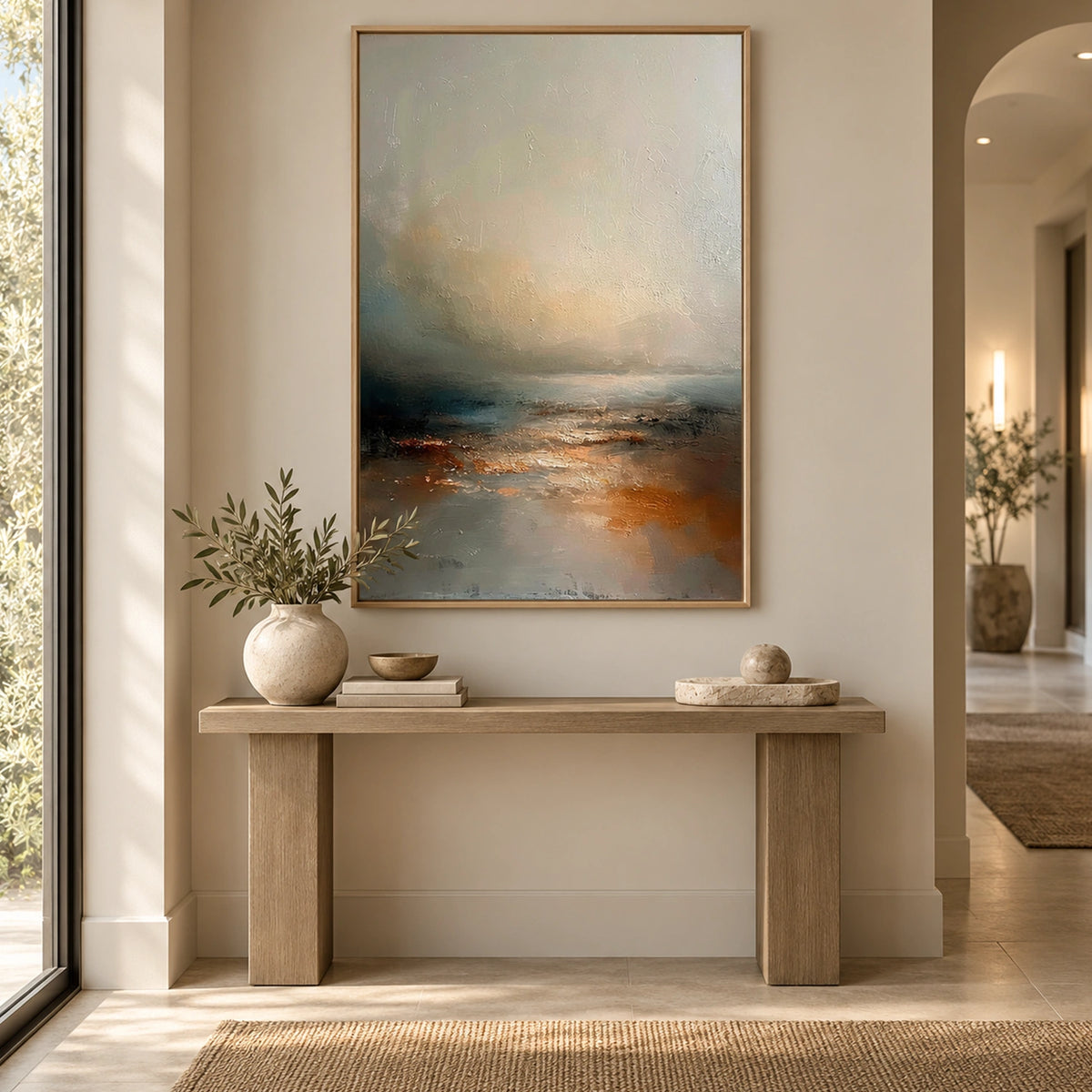 Abstract Ocean And Sky Canvas Art #OC236