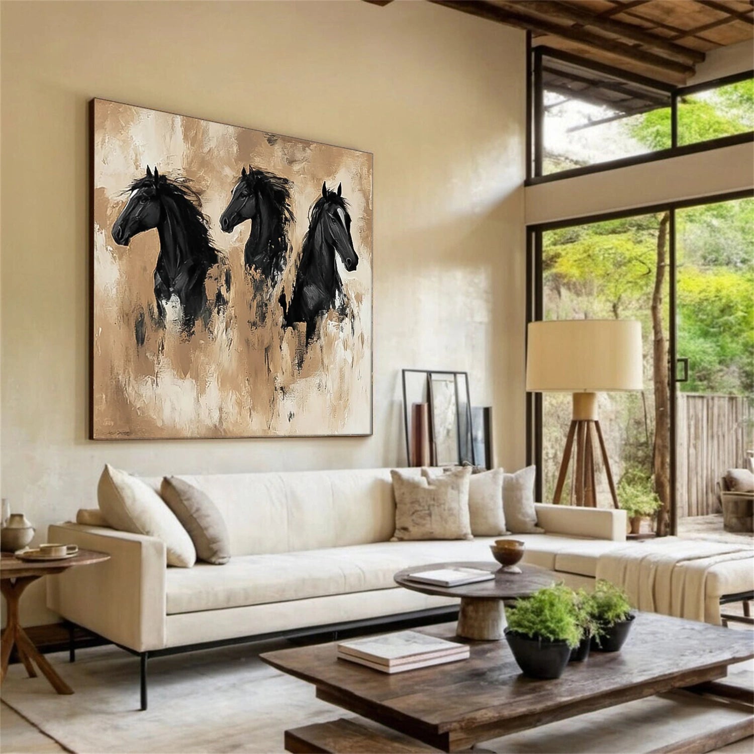 Abstract Animal Horse Canvas Art #DW096