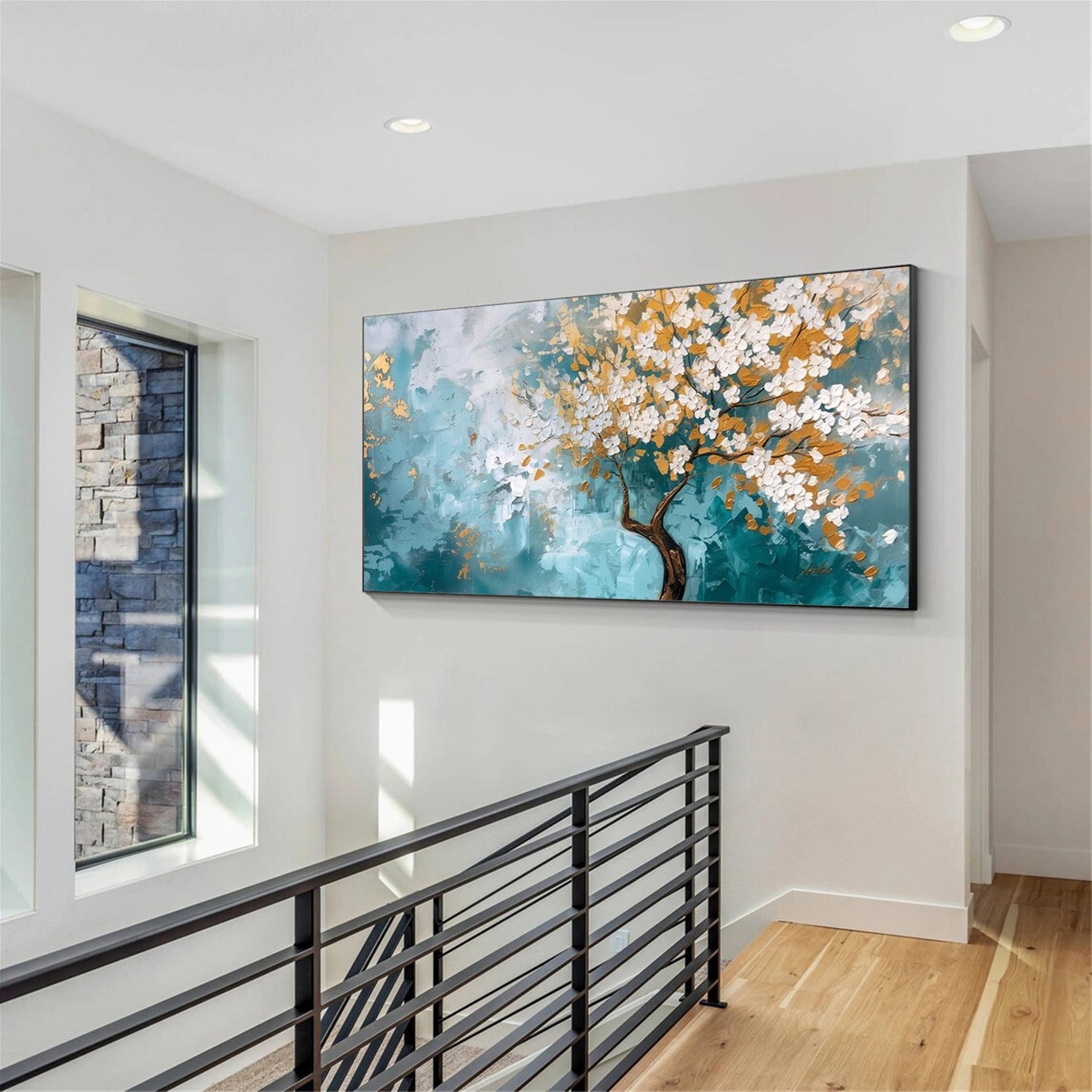 Abstract Flower And Tree Textured Canvas Art #MF142