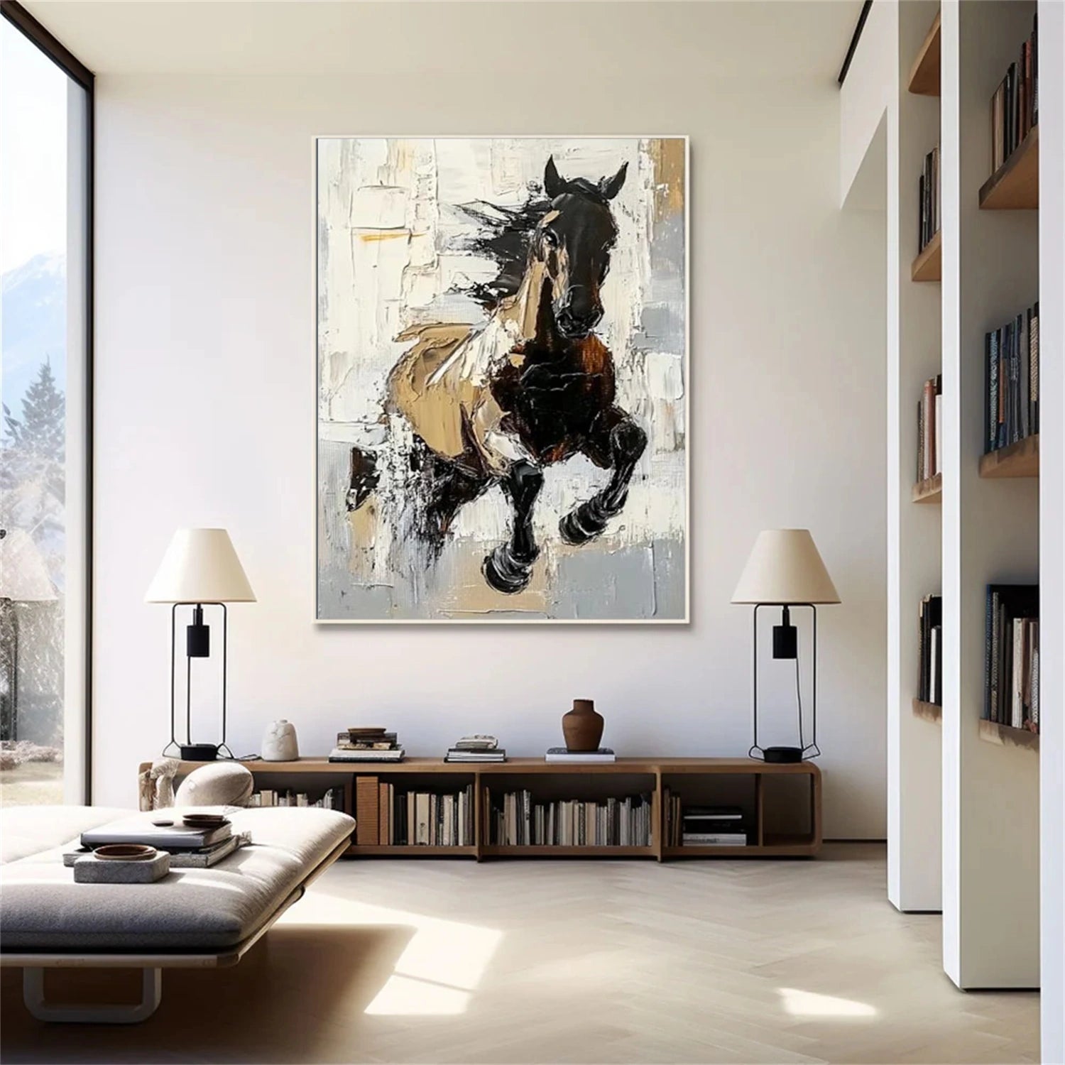 Abstract Animal Horse Canvas Art #DW101