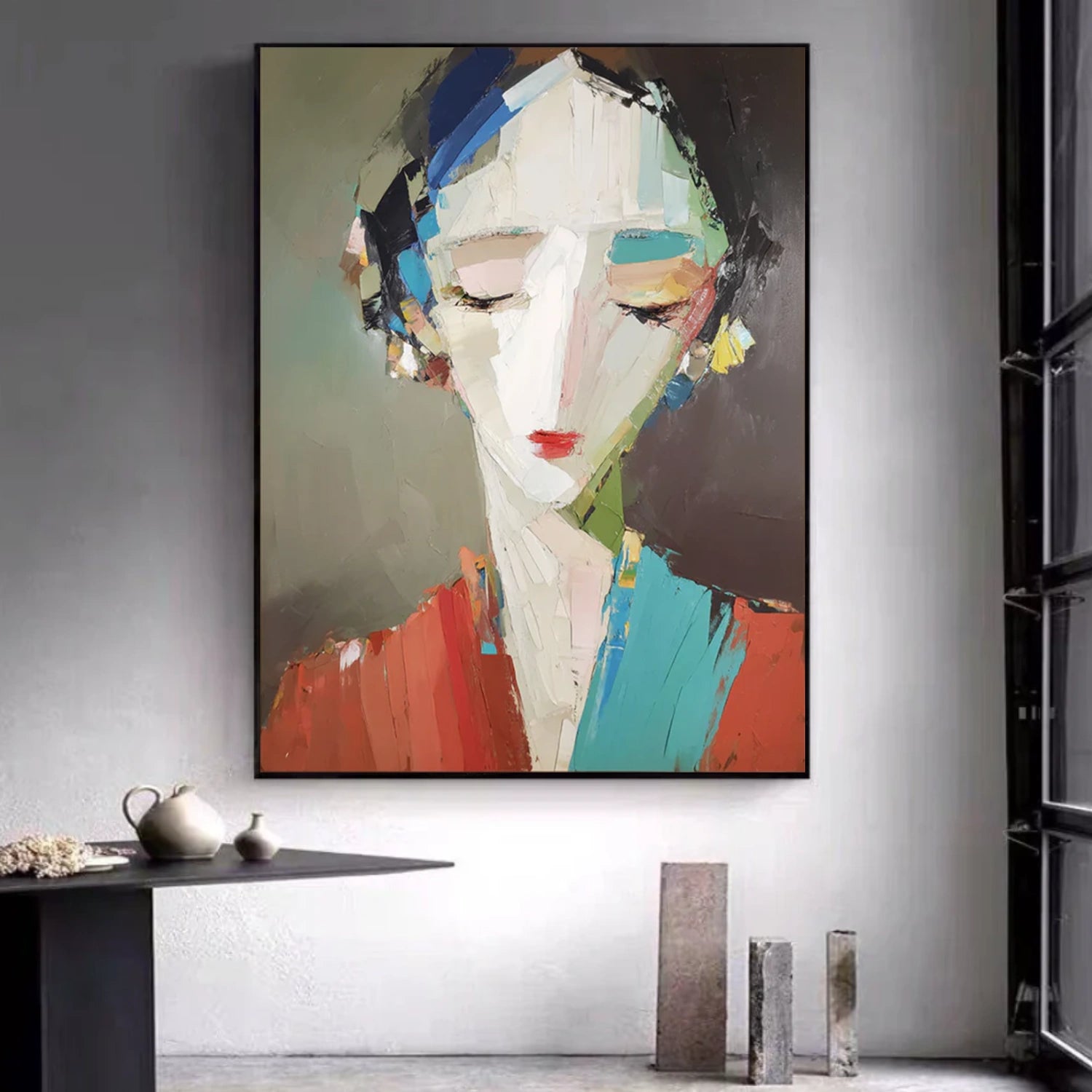 Abstract Portrait Textured Wall Art # LA059