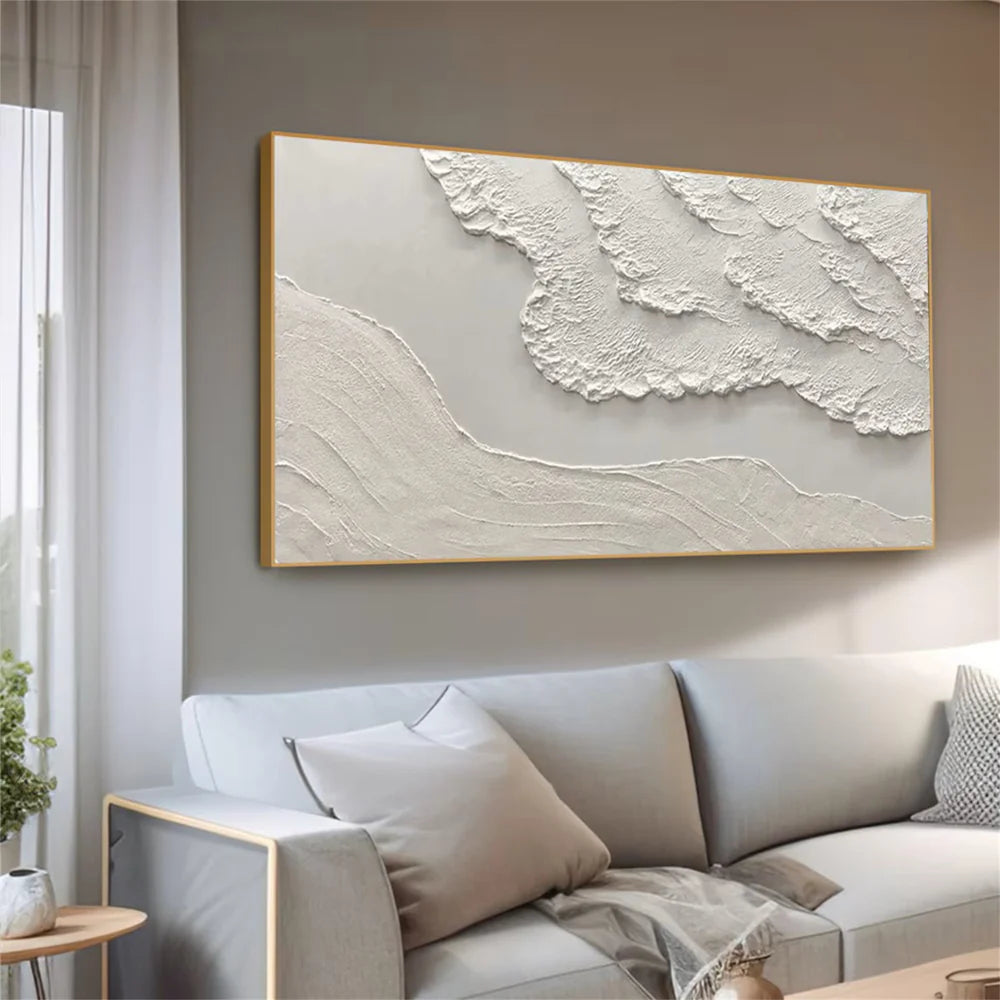 White Minimalist Textured Wall Art #WM020