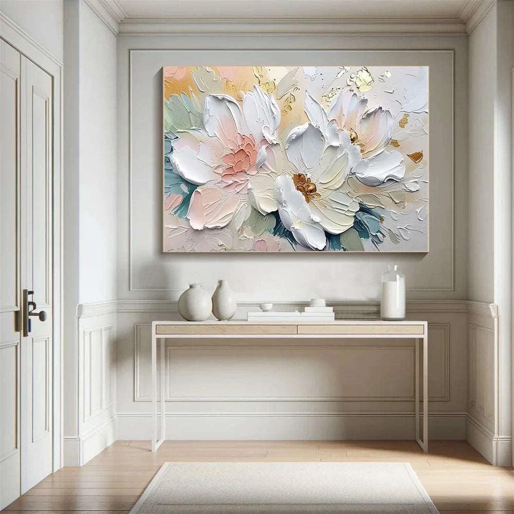 Colorful Abstract Flower And Tree Textured Canvas Art #MF050
